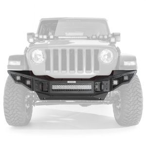 Jeep Wrangler Bumper - Front - Go Rhino - Rockline Full Width, Winch Ready - Textured Black - `07-`20